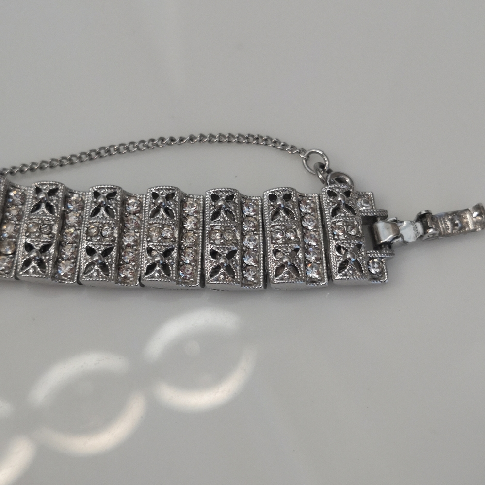 Silver and Rhinestone Bracelet - Picture 3 of 6